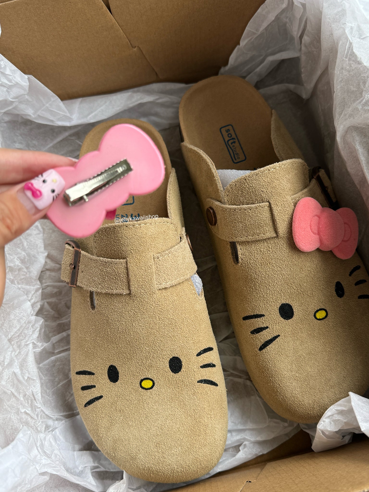 Hello Kitty Suede Clogs