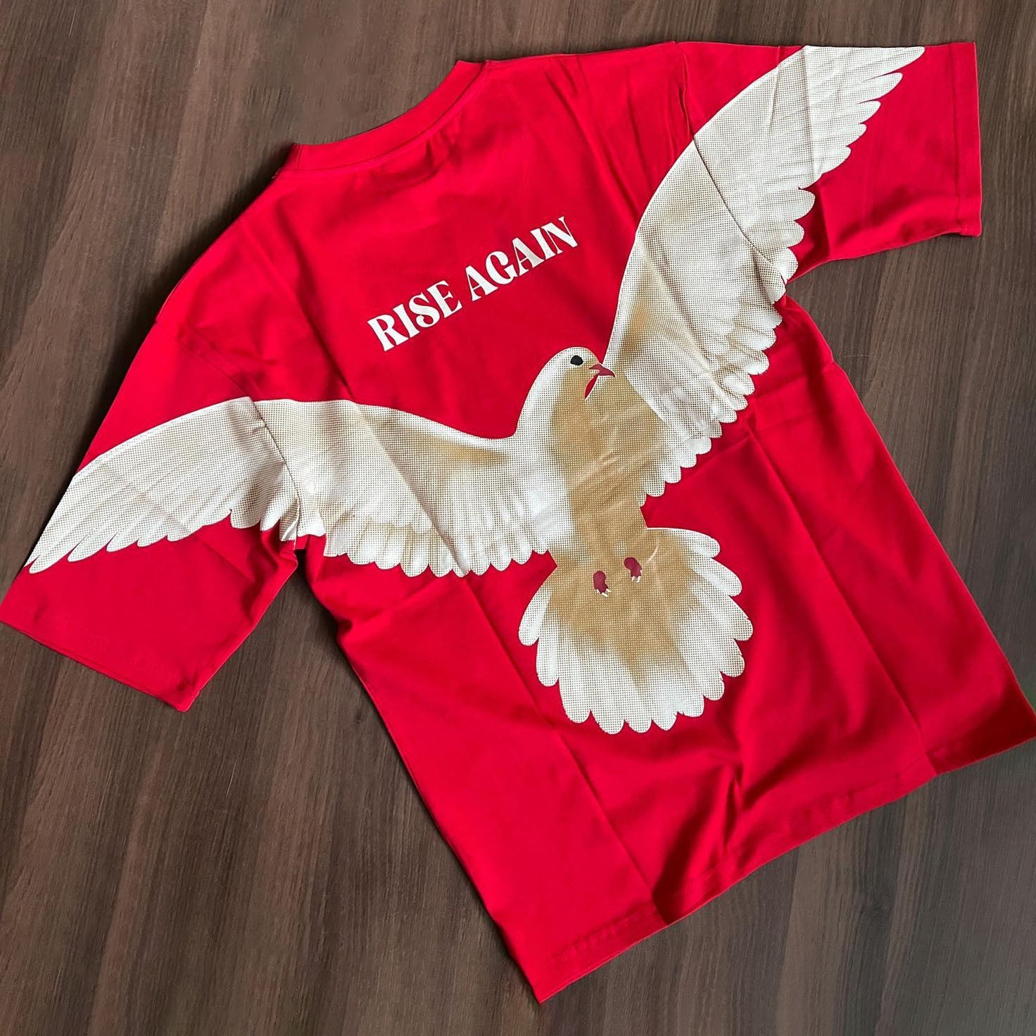 Men's Red RISE AGAIN Dove cotton T-shirt