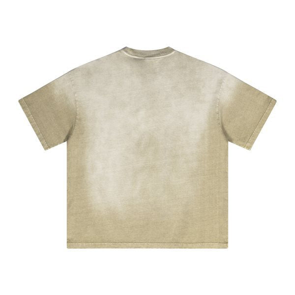 Men Washed gradient short-sleeved T-shirts