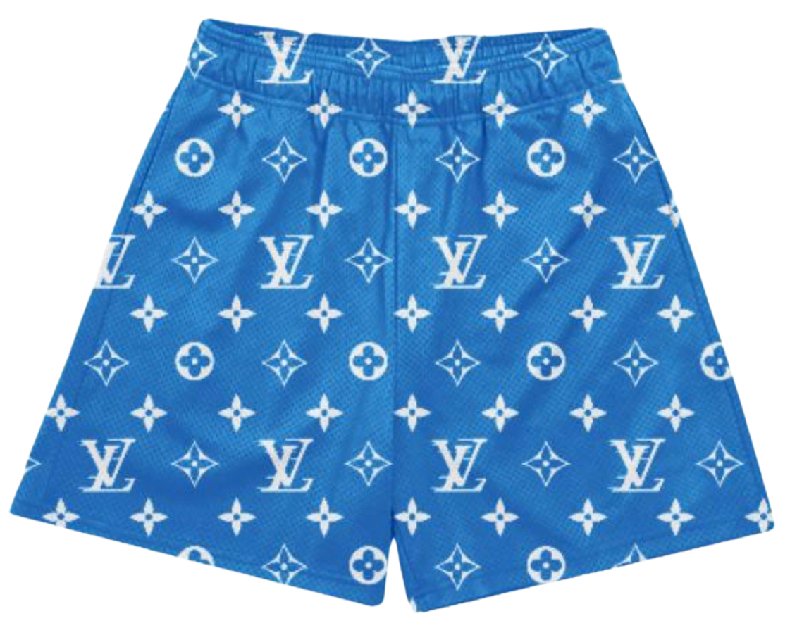 BLUE WHITE L V SHORTS