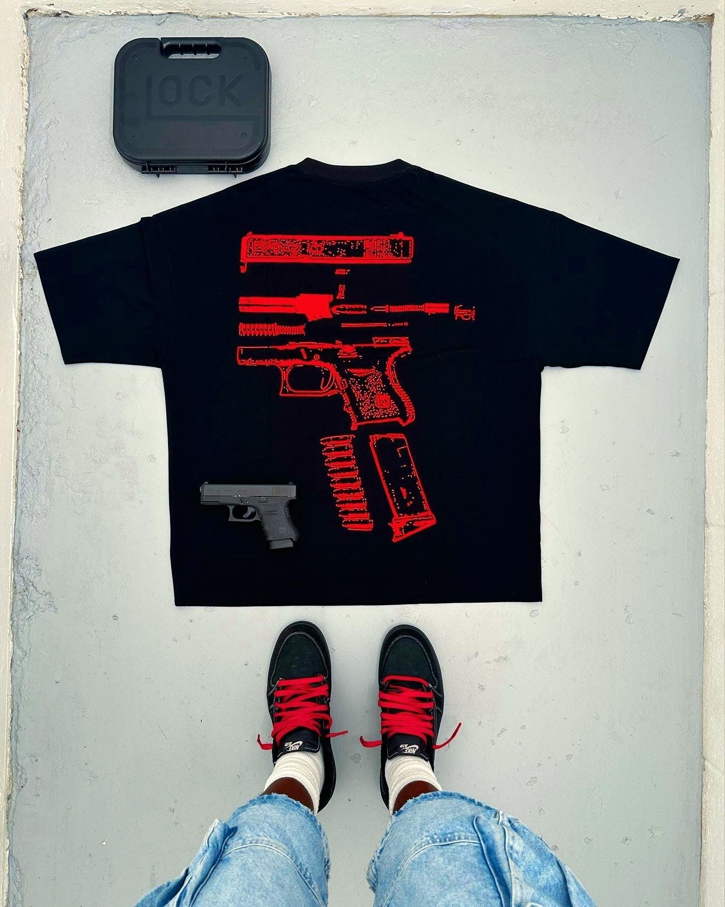 IN GLOCK WE TRUST OVERSIZED TEE (bred)