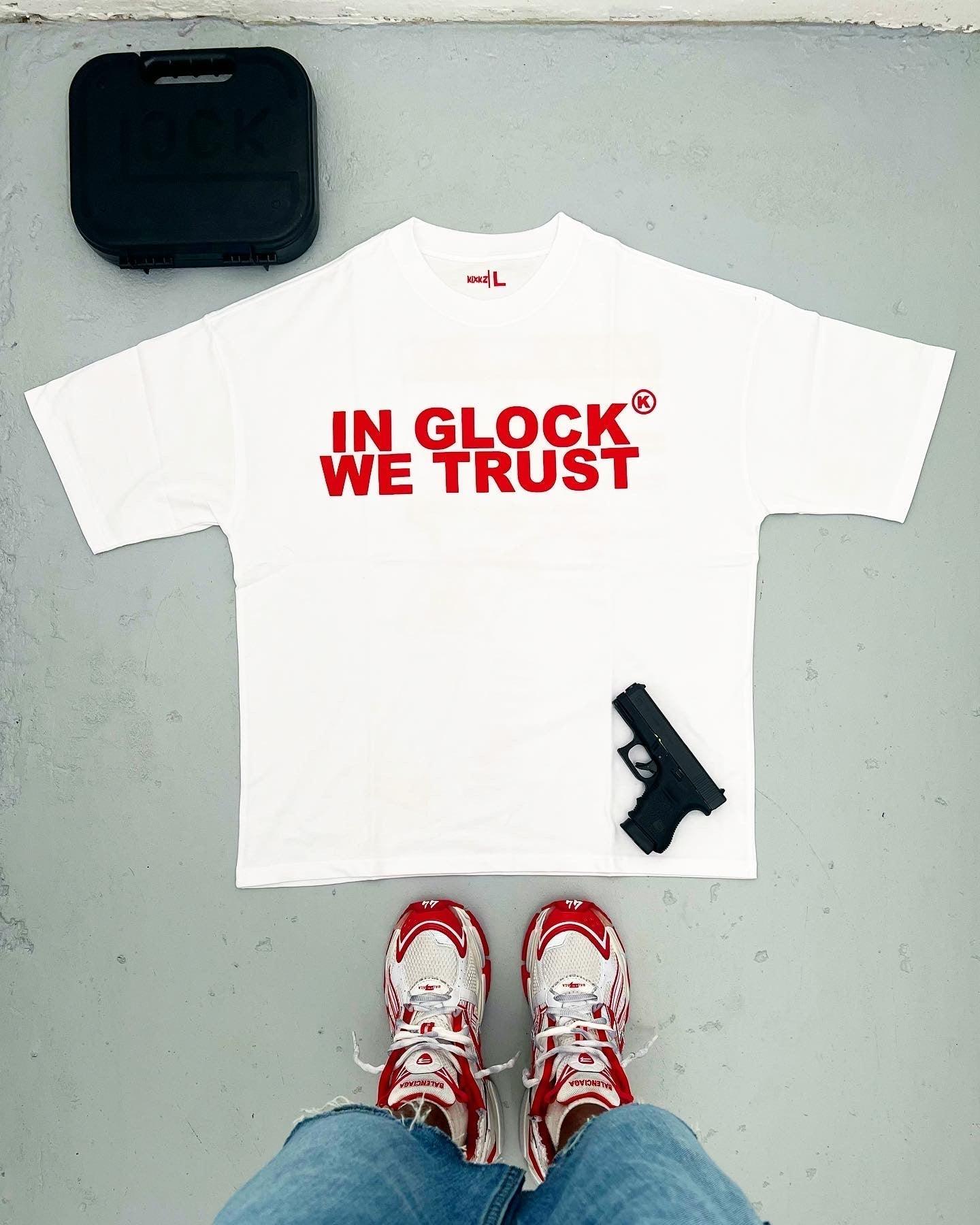 IN GLOCK WE TRUST OVERSIZED TEE (red)